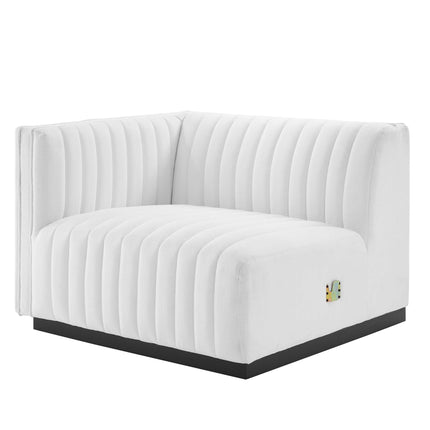 Modway EEI-5491 Conjure Channel Tufted Upholstered Fabric Left-Arm Chair Modway