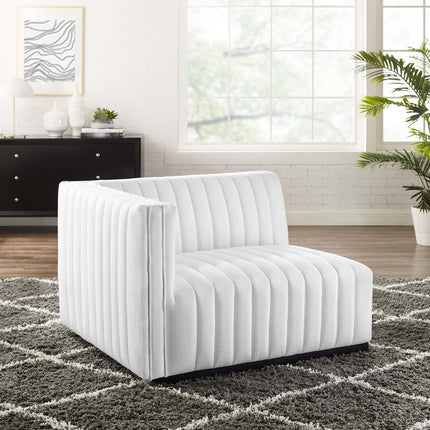 Modway EEI-5491 Conjure Channel Tufted Upholstered Fabric Left-Arm Chair Modway