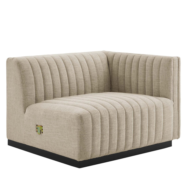 Modway EEI-5493 Conjure Channel Tufted Upholstered Fabric Right-Arm Chair Modway