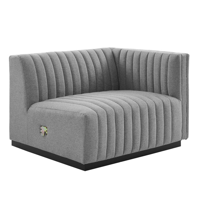 Modway EEI-5493 Conjure Channel Tufted Upholstered Fabric Right-Arm Chair Modway
