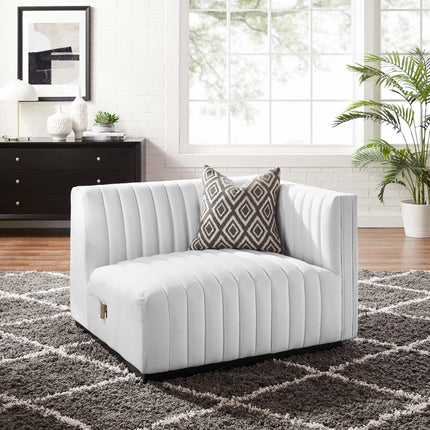 Modway EEI-5493 Conjure Channel Tufted Upholstered Fabric Right-Arm Chair Modway