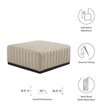 Modway EEI-5501 Conjure Channel Tufted Upholstered Fabric Ottoman Modway
