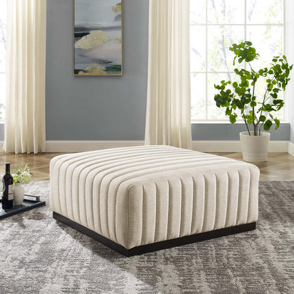Modway EEI-5501 Conjure Channel Tufted Upholstered Fabric Ottoman Modway