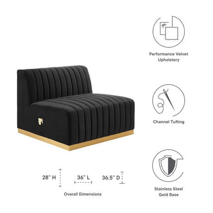 Modway EEI-5504 Conjure Channel Tufted Performance Velvet Armless Chair Modway
