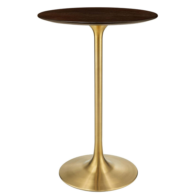 Modway EEI-5529 Lippa 28" Round Cherry Walnut Wood Bar Table Modway