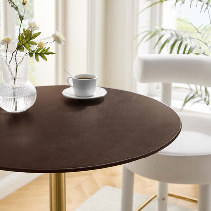 Modway EEI-5529 Lippa 28" Round Cherry Walnut Wood Bar Table Modway