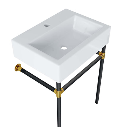 Modway EEI-5537 Redeem 24" Wall-Mount Black Stainless Steel Bathroom Vanity Modway