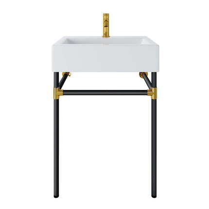 Modway EEI-5537 Redeem 24" Wall-Mount Black Stainless Steel Bathroom Vanity Modway