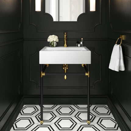 Modway EEI-5537 Redeem 24" Wall-Mount Black Stainless Steel Bathroom Vanity Modway