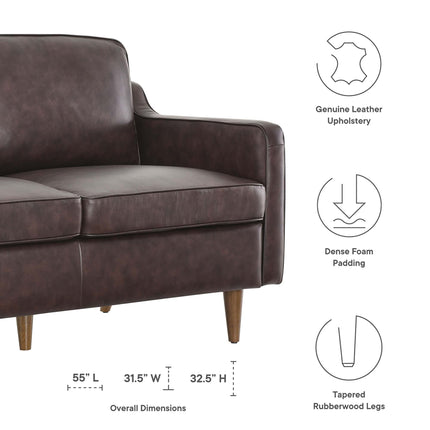 Modway EEI-5554 Impart Genuine Leather Loveseat Modway