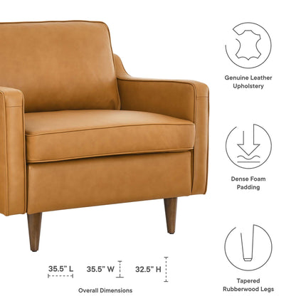 Modway EEI-5555 Impart Genuine Leather Armchair Modway
