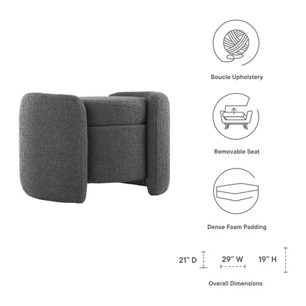 Modway EEI-5561 Nebula Boucle Upholstered Ottoman Modway