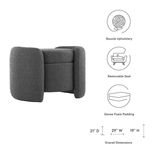 Modway EEI-5561 Nebula Boucle Upholstered Ottoman Modway