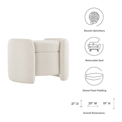 Modway EEI-5561 Nebula Boucle Upholstered Ottoman Modway