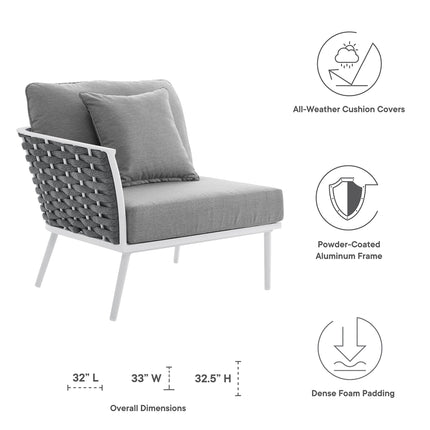 Modway EEI-5565 Stance Outdoor Patio Aluminum Left-Facing Armchair - Plaza Home Decor