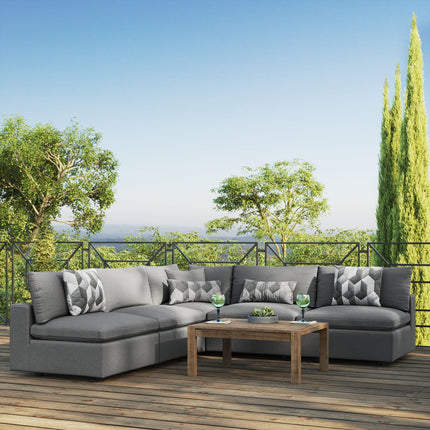 Modway EEI-5587 Commix 5-Piece Outdoor Patio Sectional Sofa Modway
