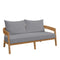 Modway EEI-5601 Brisbane Teak Wood Outdoor Patio Loveseat Modway