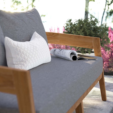 Modway EEI-5601 Brisbane Teak Wood Outdoor Patio Loveseat Modway