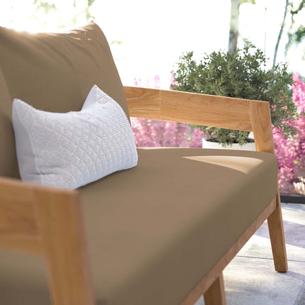 Modway EEI-5601 Brisbane Teak Wood Outdoor Patio Loveseat Modway