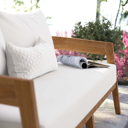 Modway EEI-5601 Brisbane Teak Wood Outdoor Patio Loveseat Modway