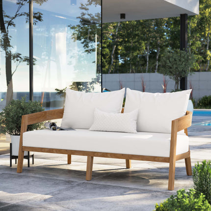 Modway EEI-5601 Brisbane Teak Wood Outdoor Patio Loveseat Modway