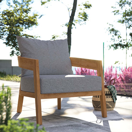 Modway EEI-5602 Brisbane Teak Wood Outdoor Patio Armchair Modway