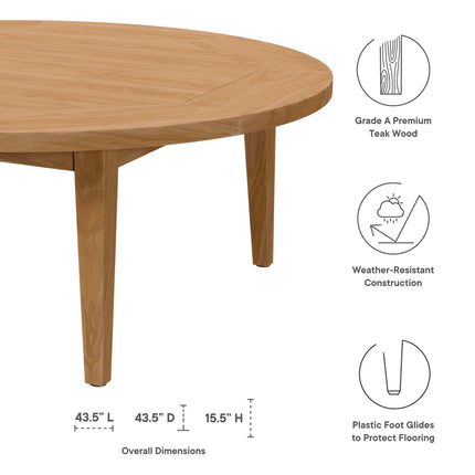 Modway EEI-5603 Brisbane Teak Wood Outdoor Patio Coffee Table Modway