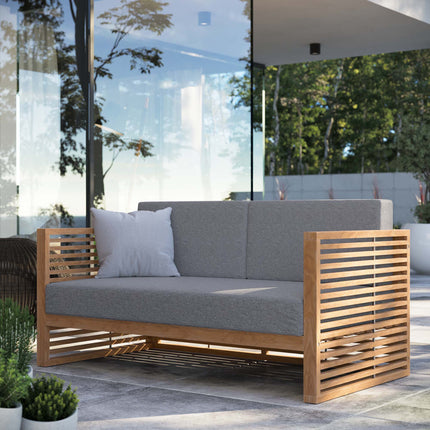 Modway EEI-5605 Carlsbad Teak Wood Outdoor Patio Loveseat Modway