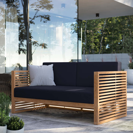 Modway EEI-5605 Carlsbad Teak Wood Outdoor Patio Loveseat Modway