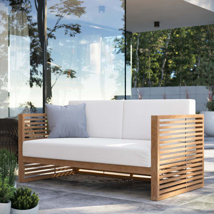 Modway EEI-5605 Carlsbad Teak Wood Outdoor Patio Loveseat Modway