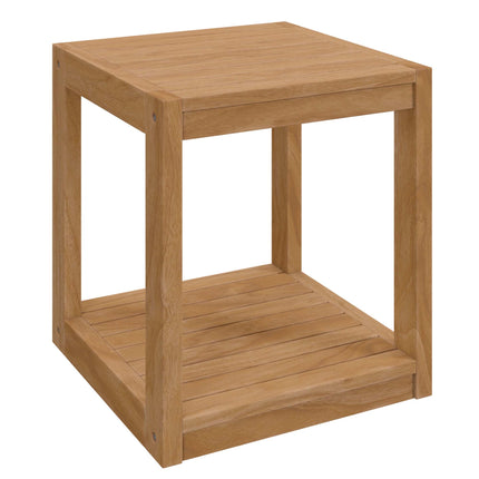 Modway EEI-5607 Carlsbad Teak Wood Outdoor Patio Side Table Modway