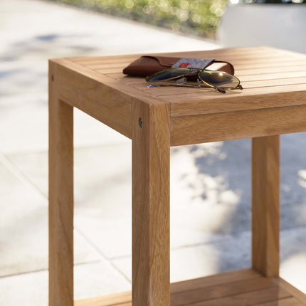 Modway EEI-5607 Carlsbad Teak Wood Outdoor Patio Side Table Modway