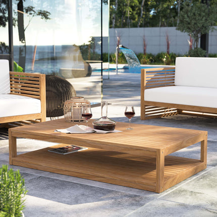 Modway EEI-5608 Carlsbad Teak Wood Outdoor Patio Coffee Table Modway