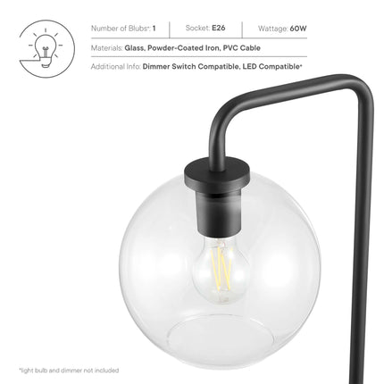 Modway EEI-5616 Silo Glass Globe Glass and Metal Floor Lamp - Plaza Home Decor