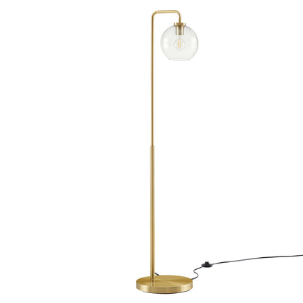 Modway EEI-5616 Silo Glass Globe Glass and Metal Floor Lamp - Plaza Home Decor