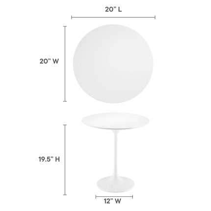 Modway EEI-5678 Lippa 20" Round Wood Side Table Modway