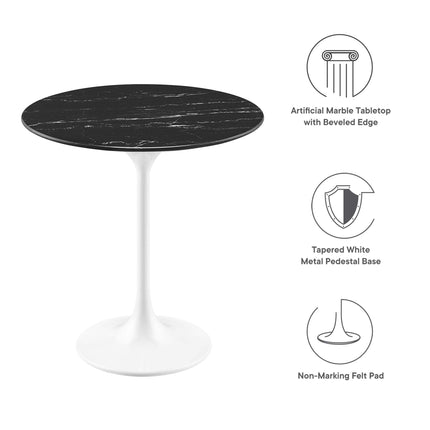 Modway EEI-5680 Lippa 20" Round Faux Marble Side Table Modway