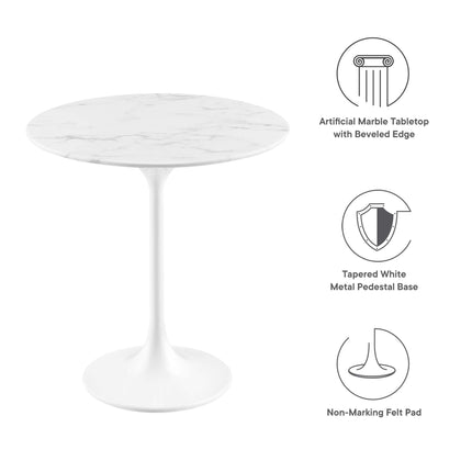 Modway EEI-5680 Lippa 20" Round Faux Marble Side Table Modway