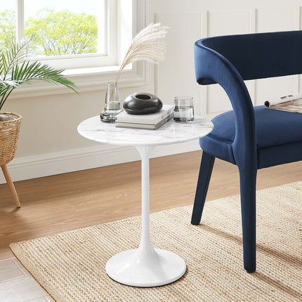 Modway EEI-5680 Lippa 20" Round Faux Marble Side Table Modway