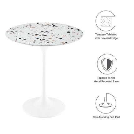 Modway EEI-5682 Lippa 20" Round Terrazzo Side Table Modway
