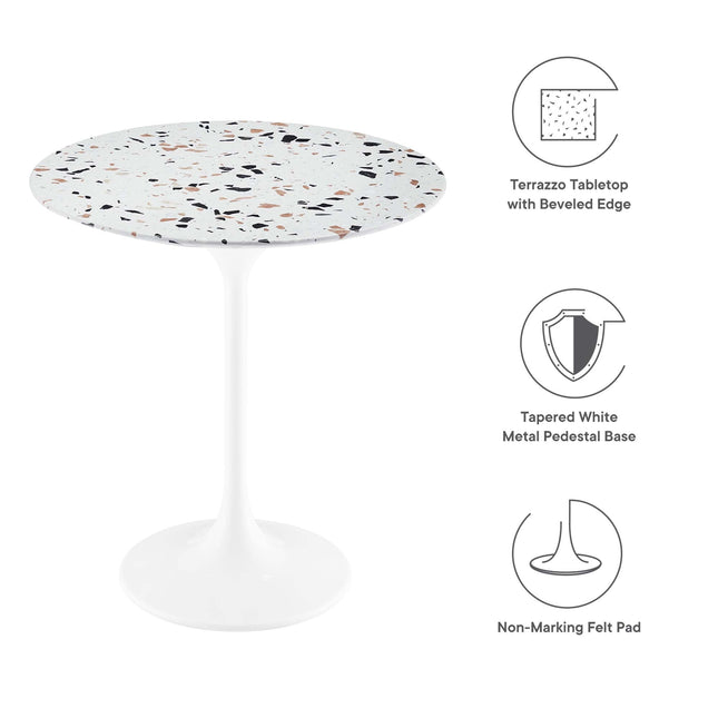 Modway EEI-5682 Lippa 20" Round Terrazzo Side Table Modway