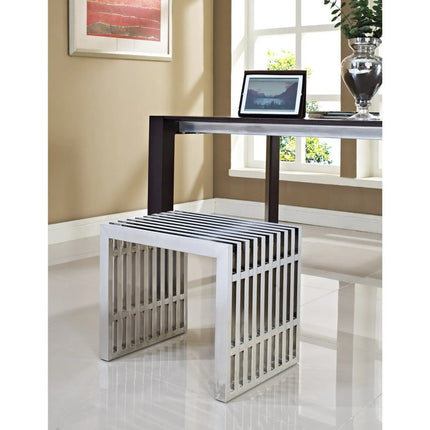 Modway EEI-569 Gridiron Small Stainless Steel Bench Modway