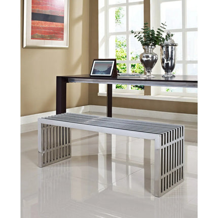 Modway EEI-570 Gridiron Large Stainless Steel Bench Modway