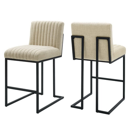 Modway EEI-5741 Indulge Channel Tufted Fabric Counter Stools Set of 2 Modway