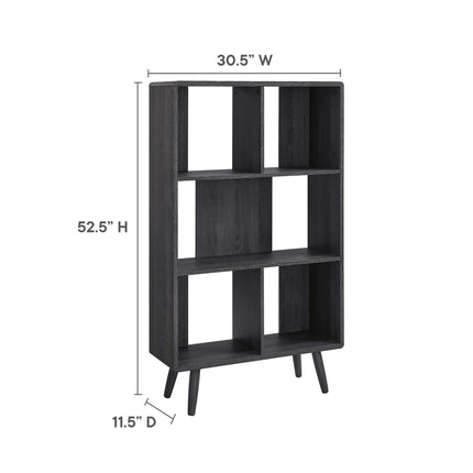 Modway EEI-5743 Transmit 5 Shelf Wood Grain Bookcase Modway
