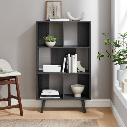 Modway EEI-5743 Transmit 5 Shelf Wood Grain Bookcase Modway