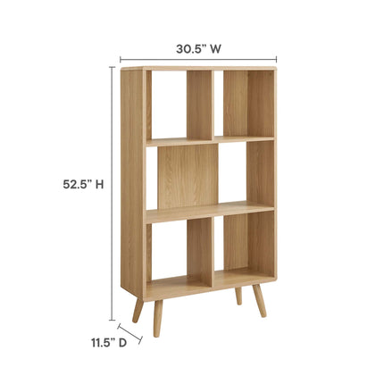 Modway EEI-5743 Transmit 5 Shelf Wood Grain Bookcase Modway