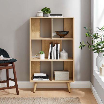 Modway EEI-5743 Transmit 5 Shelf Wood Grain Bookcase Modway