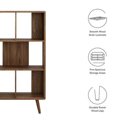 Modway EEI-5743 Transmit 5 Shelf Wood Grain Bookcase Modway