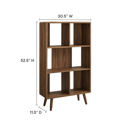 Modway EEI-5743 Transmit 5 Shelf Wood Grain Bookcase Modway